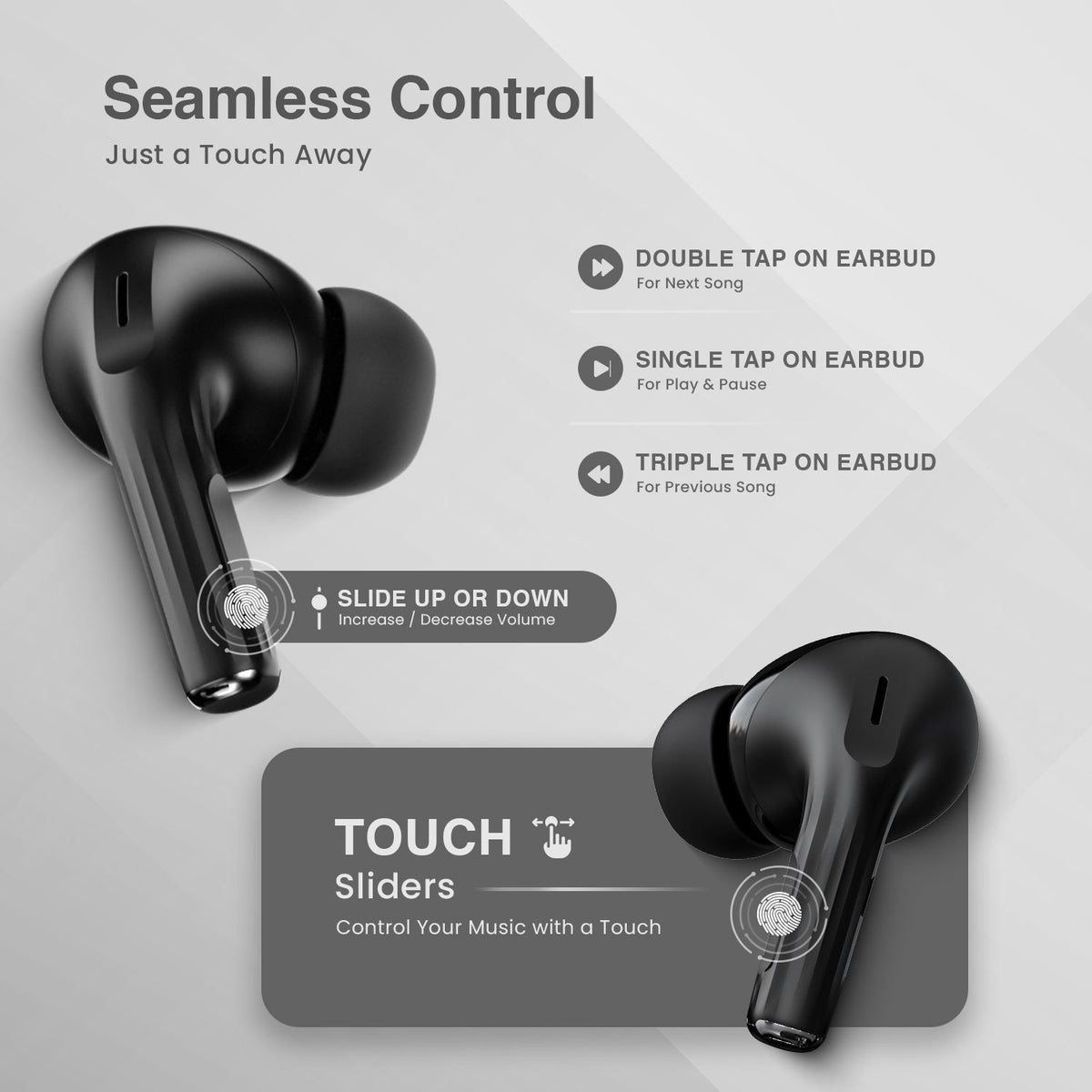 Hammer Screen TWS Bluetooth Earbuds with 32 db ANC + ENC and On Case Display-14