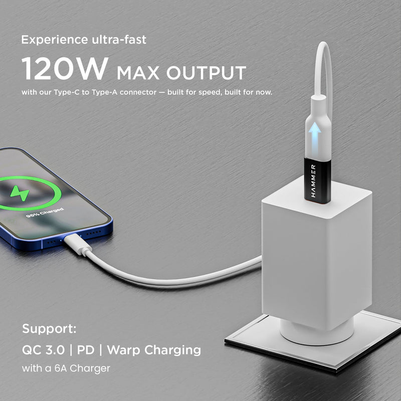 HAMMER USB 3.0 to Type C OTG Adaptor, High Speed Data Transfer, Compatible for All Type C Devices ,USB HUB (Black)-10