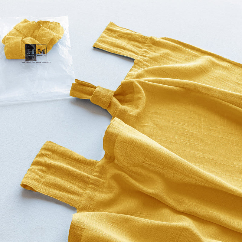 Fort Absolute - Twist Tab Top Sheer Curtain (Yellow)-5