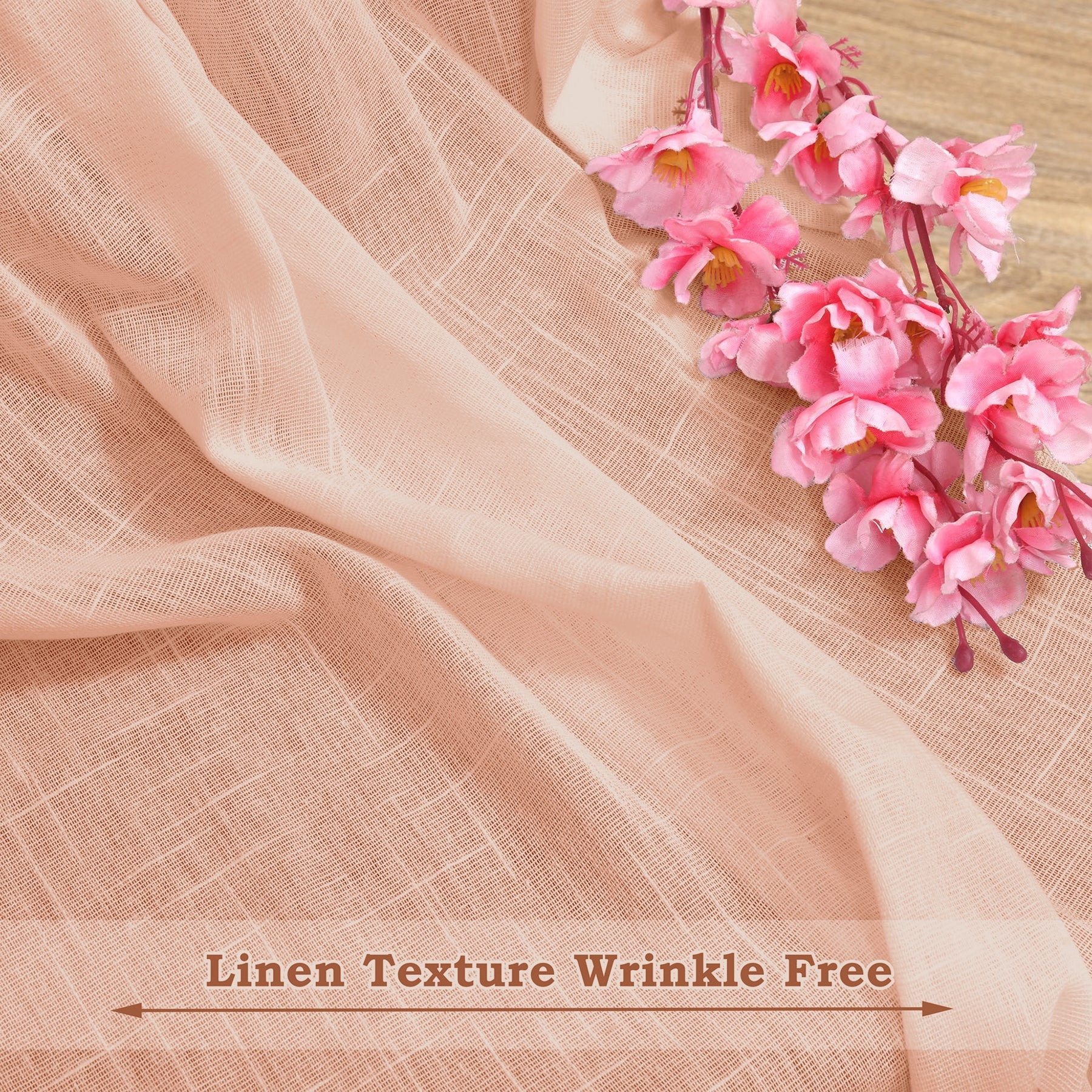 Fort Absolute - Back Tab Sheer Curtain (Peach)-6
