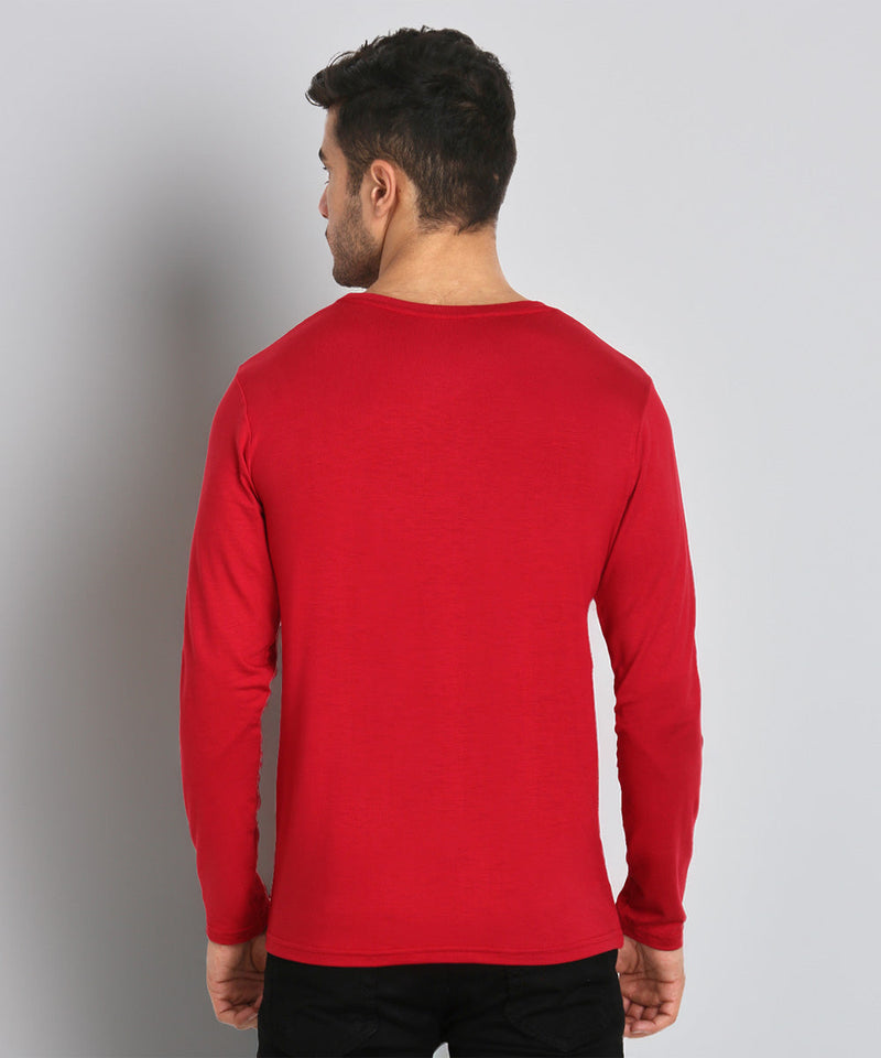 Naturefab Men's Organic Bamboo Full sleeve Tshirt Maroon-5