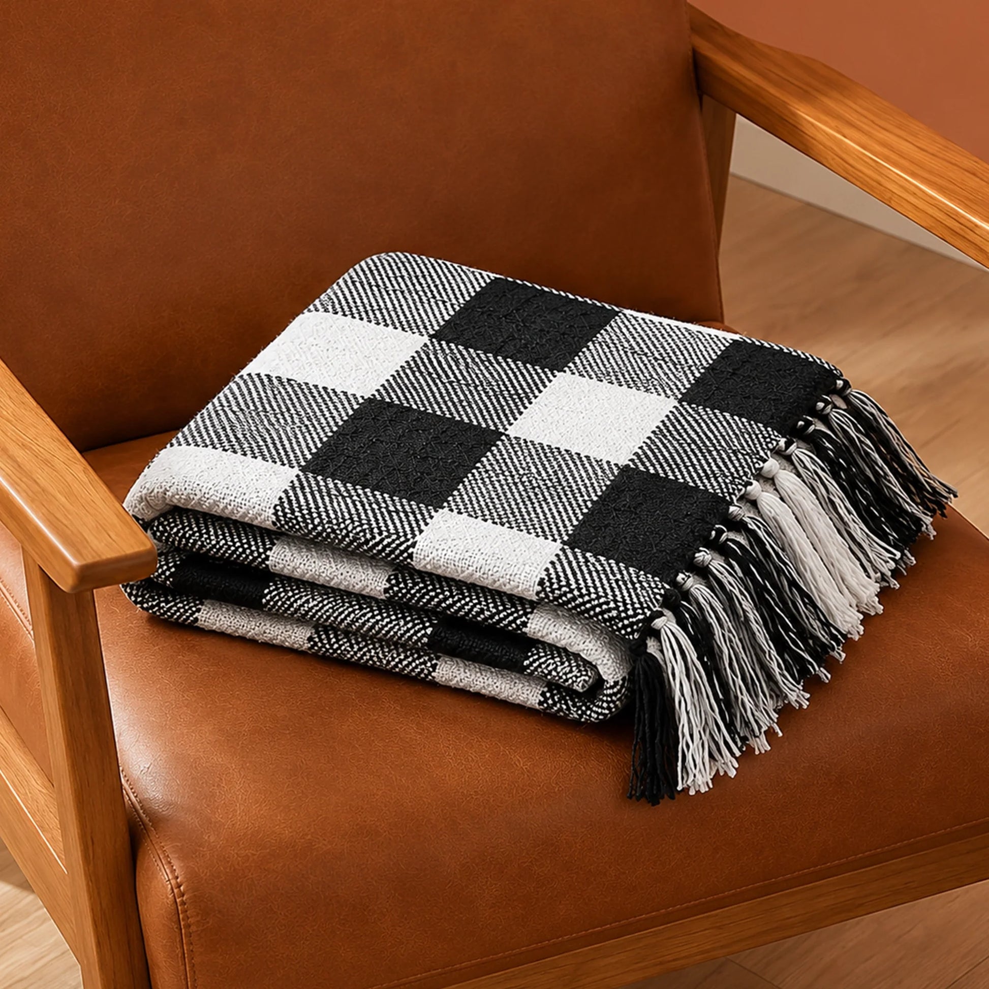 Breton Black Harlequin - Plaid Woven Throw-5
