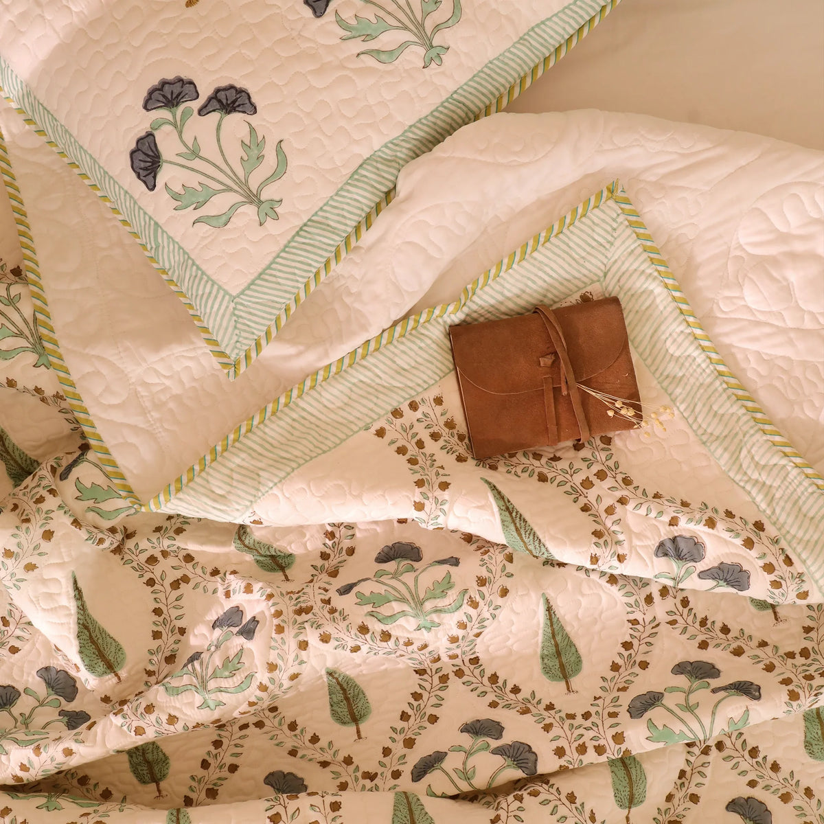 Calm Canopy - Handblock Bedcover-5
