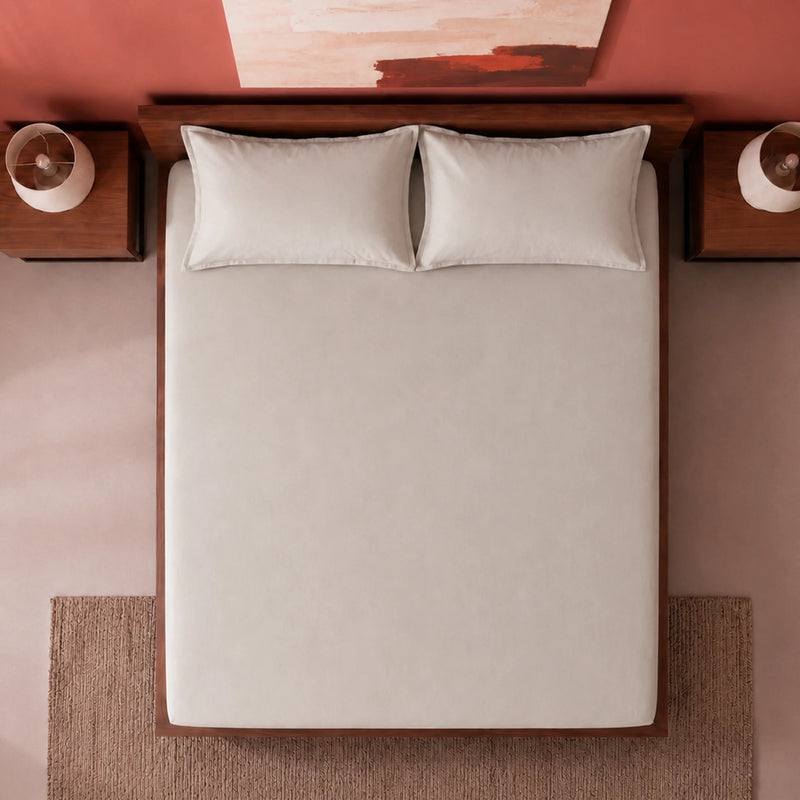 Fort Sublime - Solid Fitted Bedsheet (Light Grey)-5