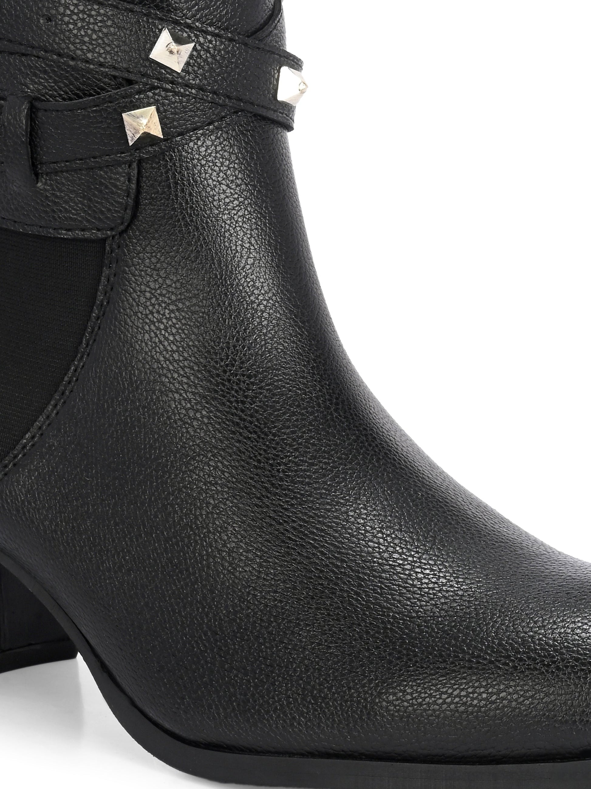 EL PASO Women Faux Leather Casual Slip On Boots-5