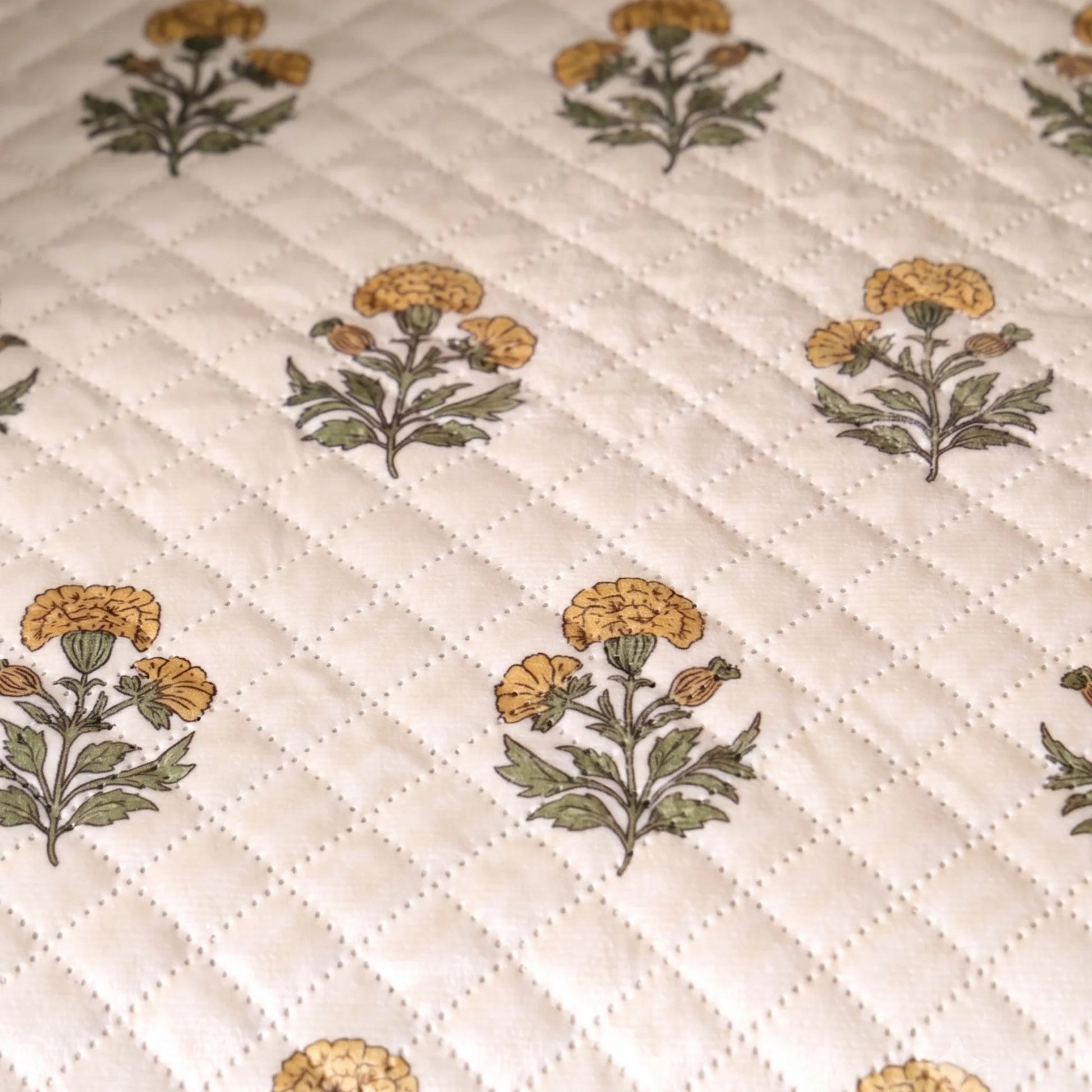 Meadow Bloom - Printed Sofa Cover (White)-5