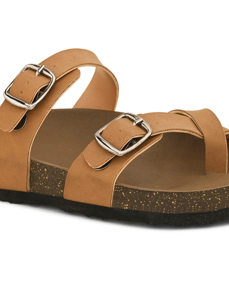 Women One Toe Flats with Buckles-2