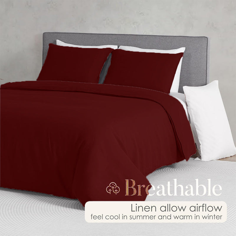 Fort Mellow - Solid Duvet Cover (Maroon)-2