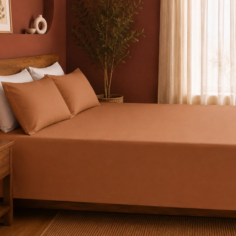 Fort Nightingale - Solid Bedsheet (Taupe)-5