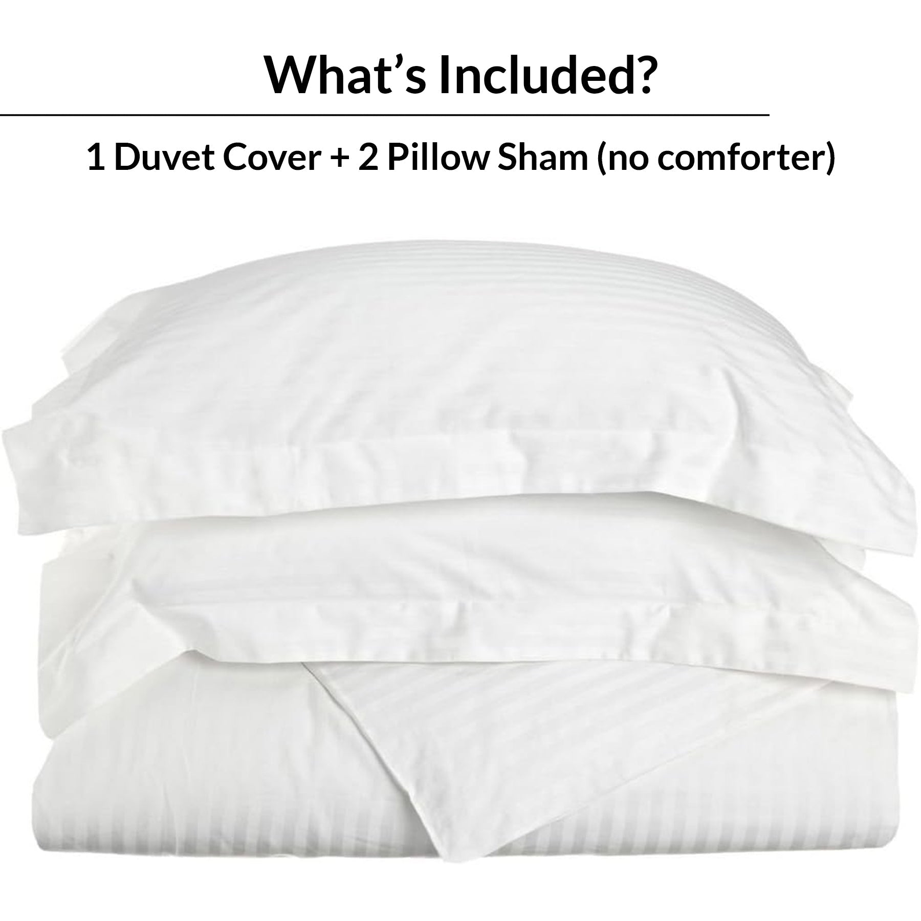 Breton Mellow - Satin Striped Duvet Cover (White)-5