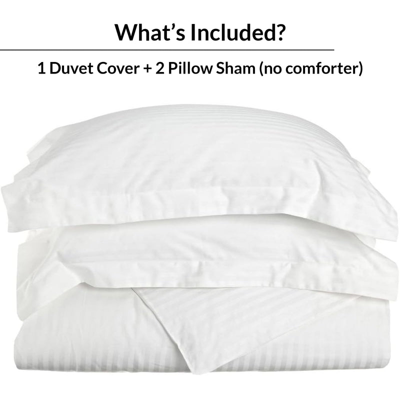 Breton Mellow - Satin Striped Duvet Cover (White)-5