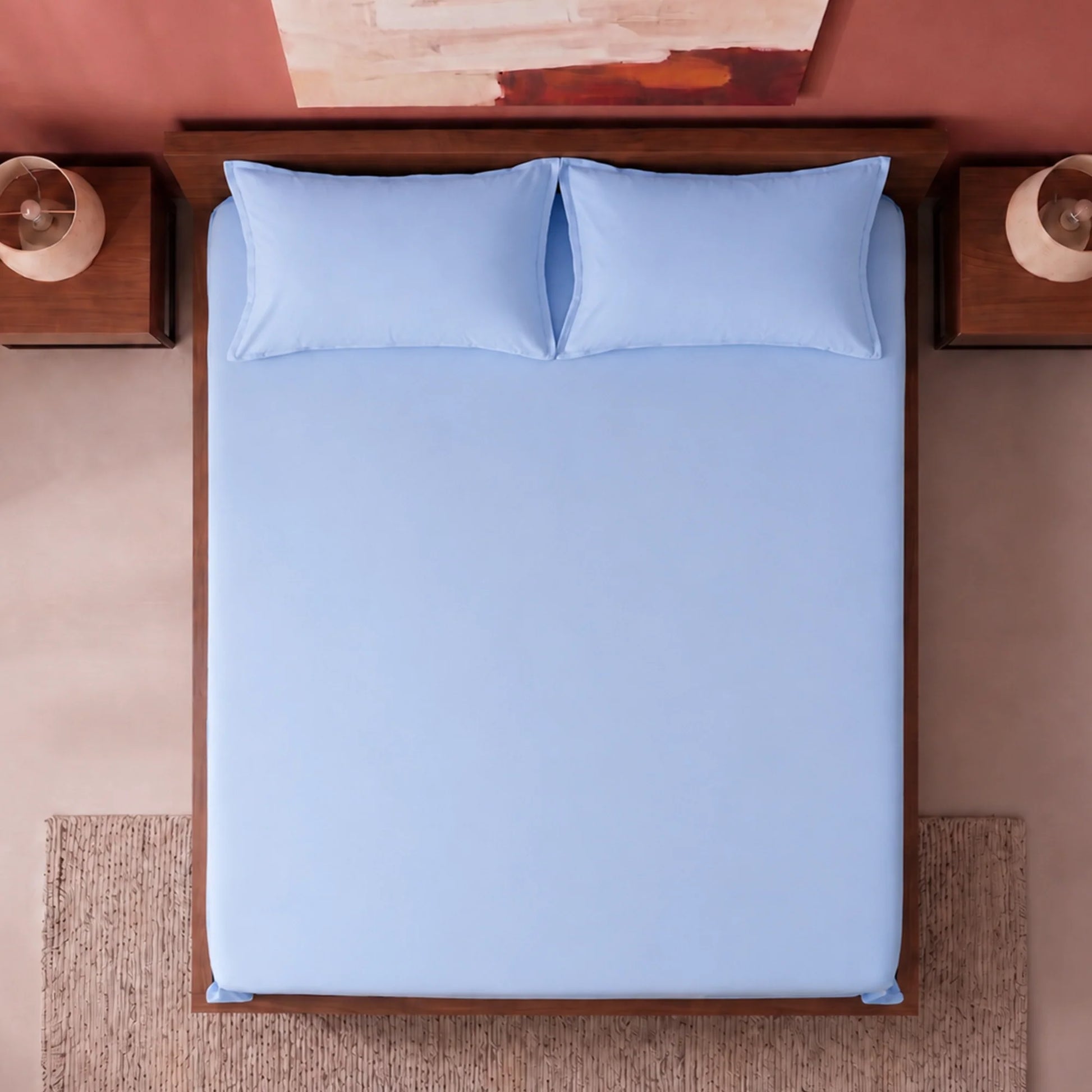Fort Sublime - Solid Fitted Bedsheet (Sky Blue)-5
