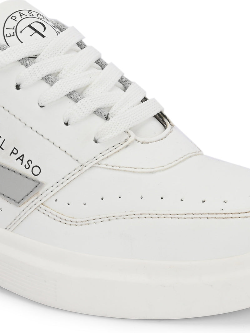 EL PASO Faux Leather Casual Lace Up Sneakers For Women-33