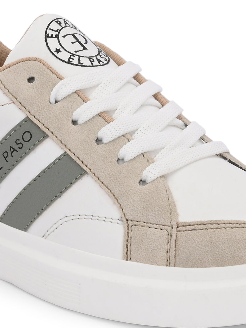 EL PASO Faux Leather Casual Lace Up Sneakers For Women-5