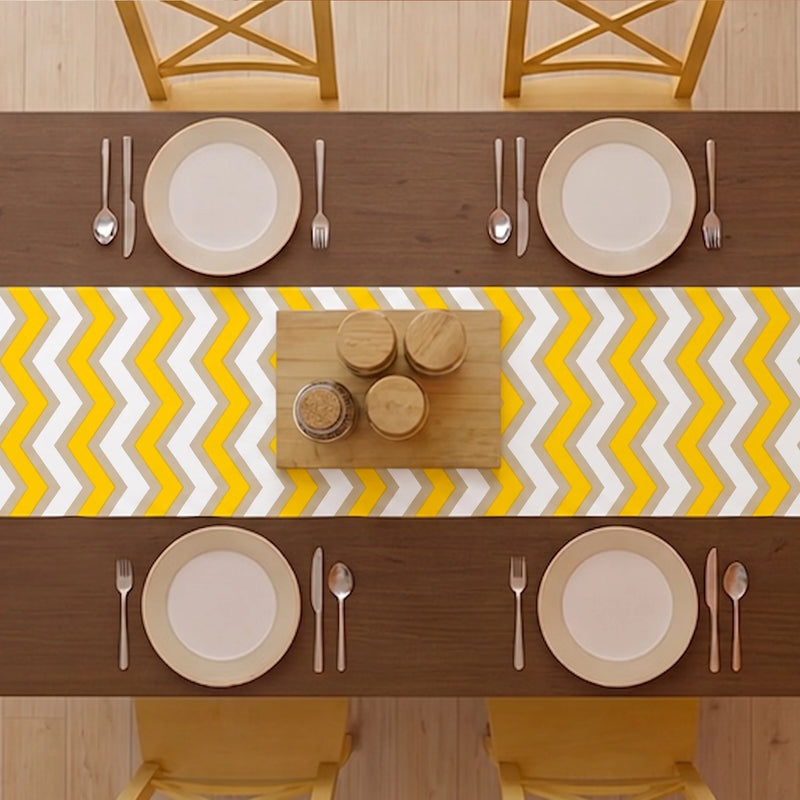 Imprimer Chevron - Printed Table Runner (Yellow)-5