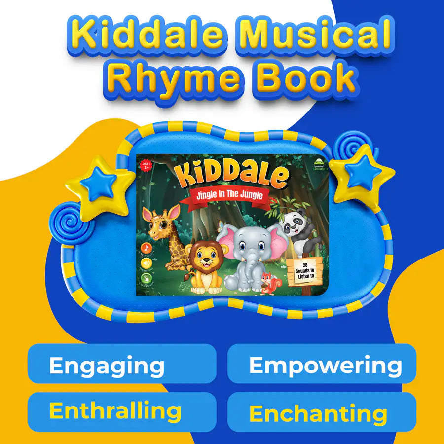 Kiddale – Touch & Hear the Jungle Book | 28 Sound Buttons: 16 Wild Rhymes + 12 Real Animal Calls