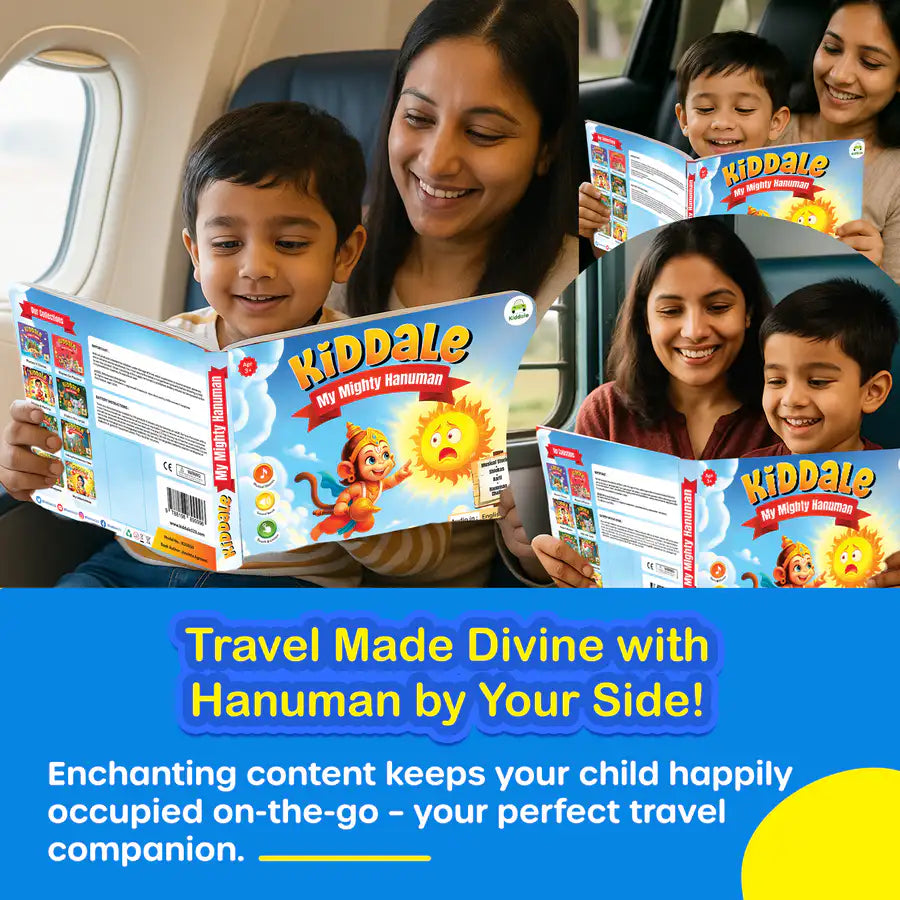 Hanuman Musical Story Book (3–15 Yrs) | Hindi & English Audio | Stories + Shlokas + Chalisa | Teach Courage, Devotion & Sanskar to Kids