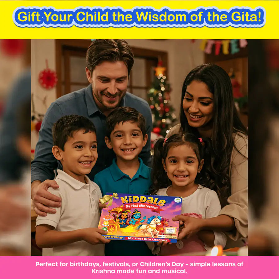Gita Musical Story Book (3–15 Yrs) | Hindi & English Audio | Gita Shlokas + Easy Meaning+Life Lessons | Teach Dharma, Karma & Values to Kids