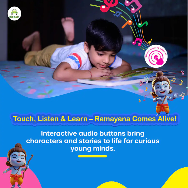 Ramayan Musical Story Book (3–12 Yrs) | Hindi & English Audio | Musical Story+ Shlok+Mantra for Kids| Teach Sanskar & Values to Kids