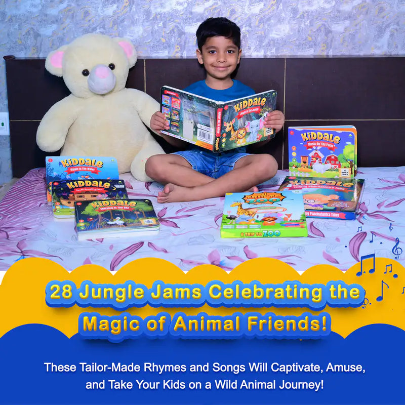 Kiddale – Touch & Hear the Jungle Book | 28 Sound Buttons: 16 Wild Rhymes + 12 Real Animal Calls
