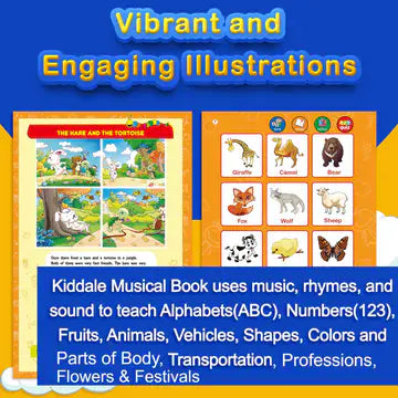 Kiddale Touch & Talk Sound Book — ABC, 123, Rhymes & Stories in One Interactive Adventure (1-4 Yrs)