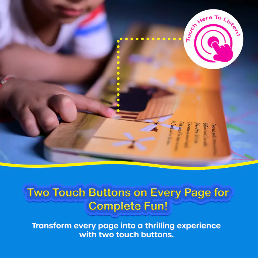 Kiddale Touch & Play Nursery Rhymes Sound Book ✨ | 28 Buttons, 10 Beloved Rhymes like Wheels on the Bus & ABC Song