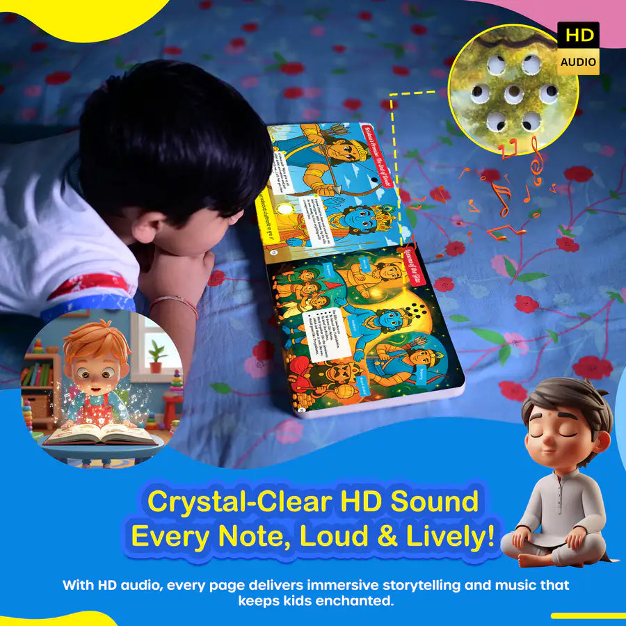 Gita Musical Story Book (3–15 Yrs) | Hindi & English Audio | Gita Shlokas + Easy Meaning+Life Lessons | Teach Dharma, Karma & Values to Kids