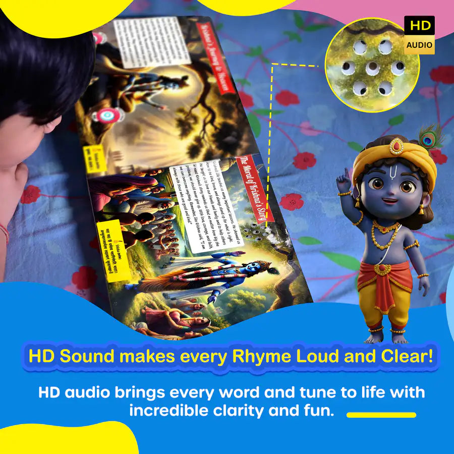 Krishna Musical Story Book for Kids (3–12 Years) |Hindi & English | Musical Story+ Shlok+Mantra for Kids
