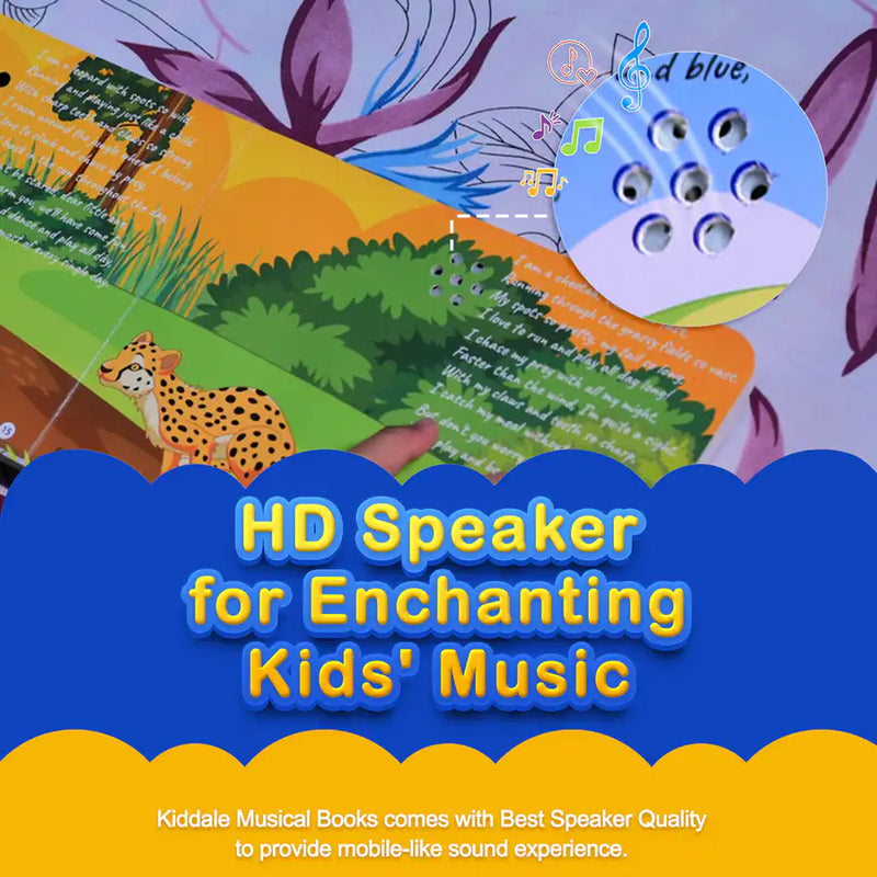 Kiddale – Touch & Hear the Jungle Book | 28 Sound Buttons: 16 Wild Rhymes + 12 Real Animal Calls