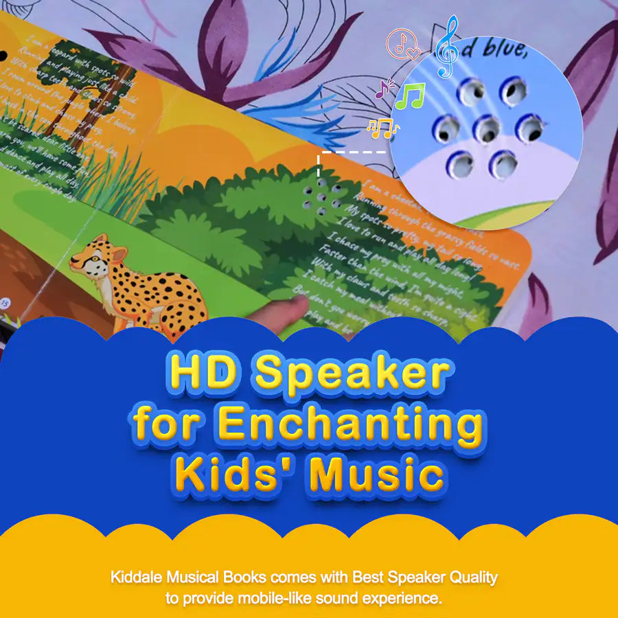 Kiddale – Touch & Hear the Jungle Book | 28 Sound Buttons: 16 Wild Rhymes + 12 Real Animal Calls