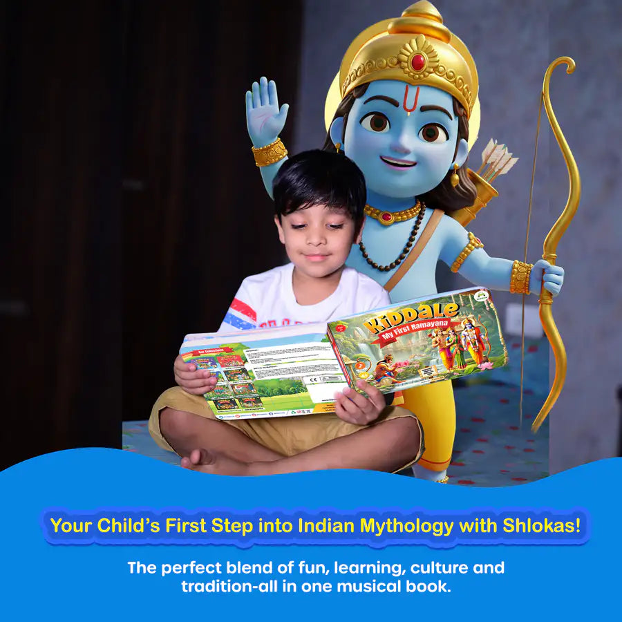 Ramayan Musical Story Book (3–12 Yrs) | Hindi & English Audio | Musical Story+ Shlok+Mantra for Kids| Teach Sanskar & Values to Kids