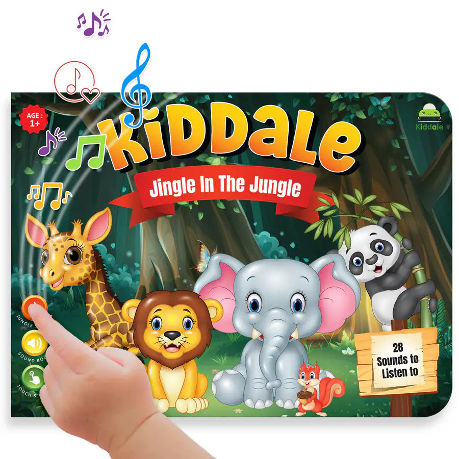 Kiddale – Touch & Hear the Jungle Book | 28 Sound Buttons: 16 Wild Rhymes + 12 Real Animal Calls