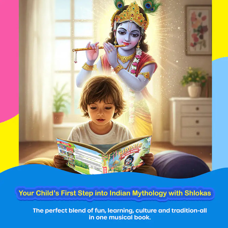 Krishna Musical Story Book for Kids (3–12 Years) |Hindi & English | Musical Story+ Shlok+Mantra for Kids