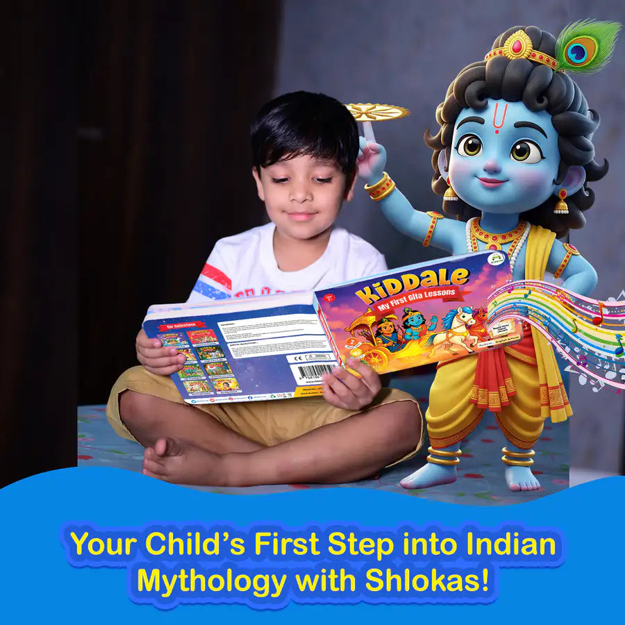 Gita Musical Story Book (3–15 Yrs) | Hindi & English Audio | Gita Shlokas + Easy Meaning+Life Lessons | Teach Dharma, Karma & Values to Kids