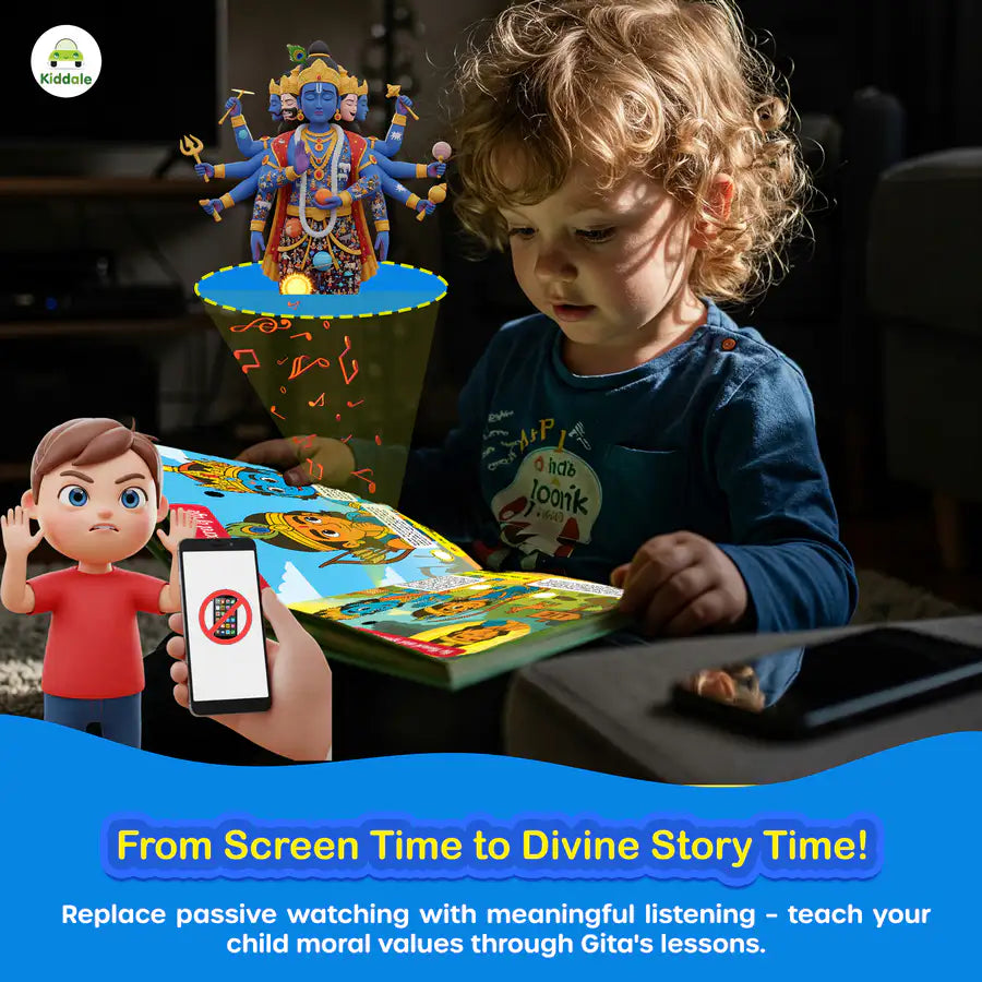 Gita Musical Story Book (3–15 Yrs) | Hindi & English Audio | Gita Shlokas + Easy Meaning+Life Lessons | Teach Dharma, Karma & Values to Kids