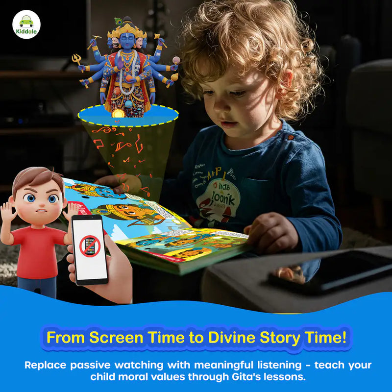 Gita Musical Story Book (3–15 Yrs) | Hindi & English Audio | Gita Shlokas + Easy Meaning+Life Lessons | Teach Dharma, Karma & Values to Kids