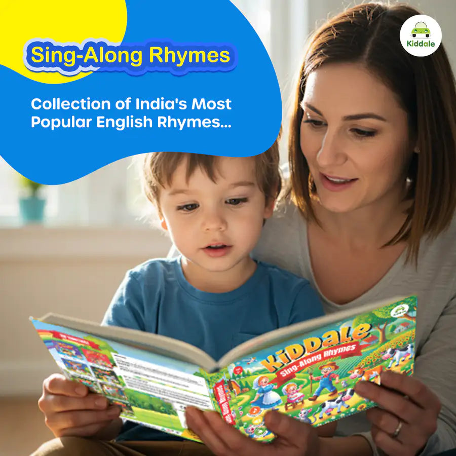 Kiddale Touch & Play Nursery Rhymes Sound Book ✨ | 28 Buttons, 10 Beloved Rhymes like Wheels on the Bus & ABC Song