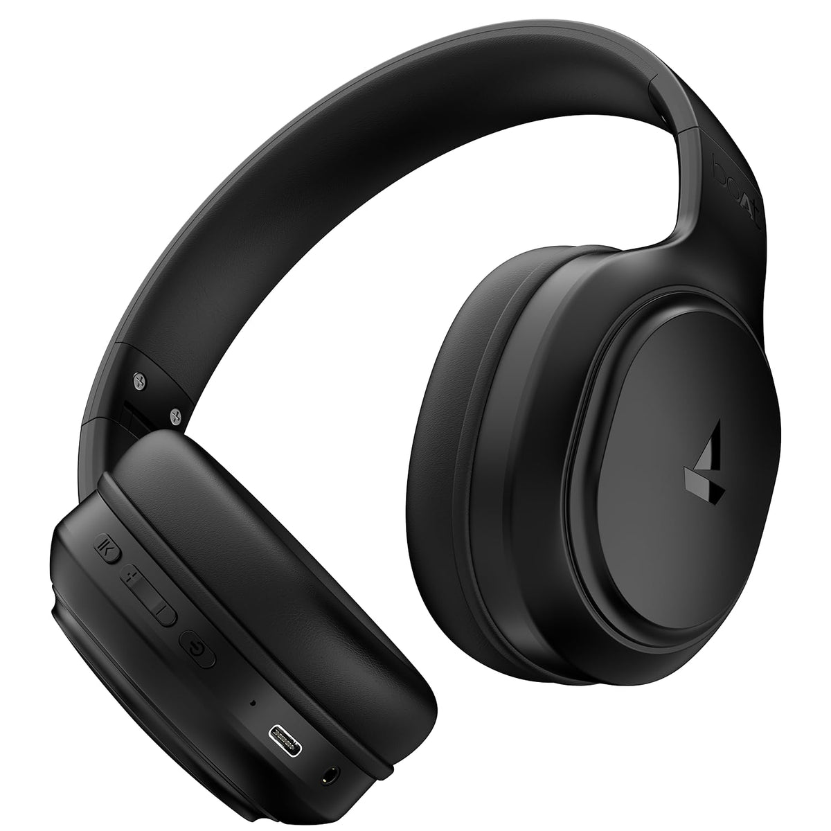 boAt boAt Rockerz 430, 40mm Drivers, 40ms Latency, 40H Battery, ENx Tech, Adaptive Fit, Stream Ad Free Music via App Support, Bluetooth Headphones, Wireless Over Ear Headphone with Mic (Black Sabre) - main image