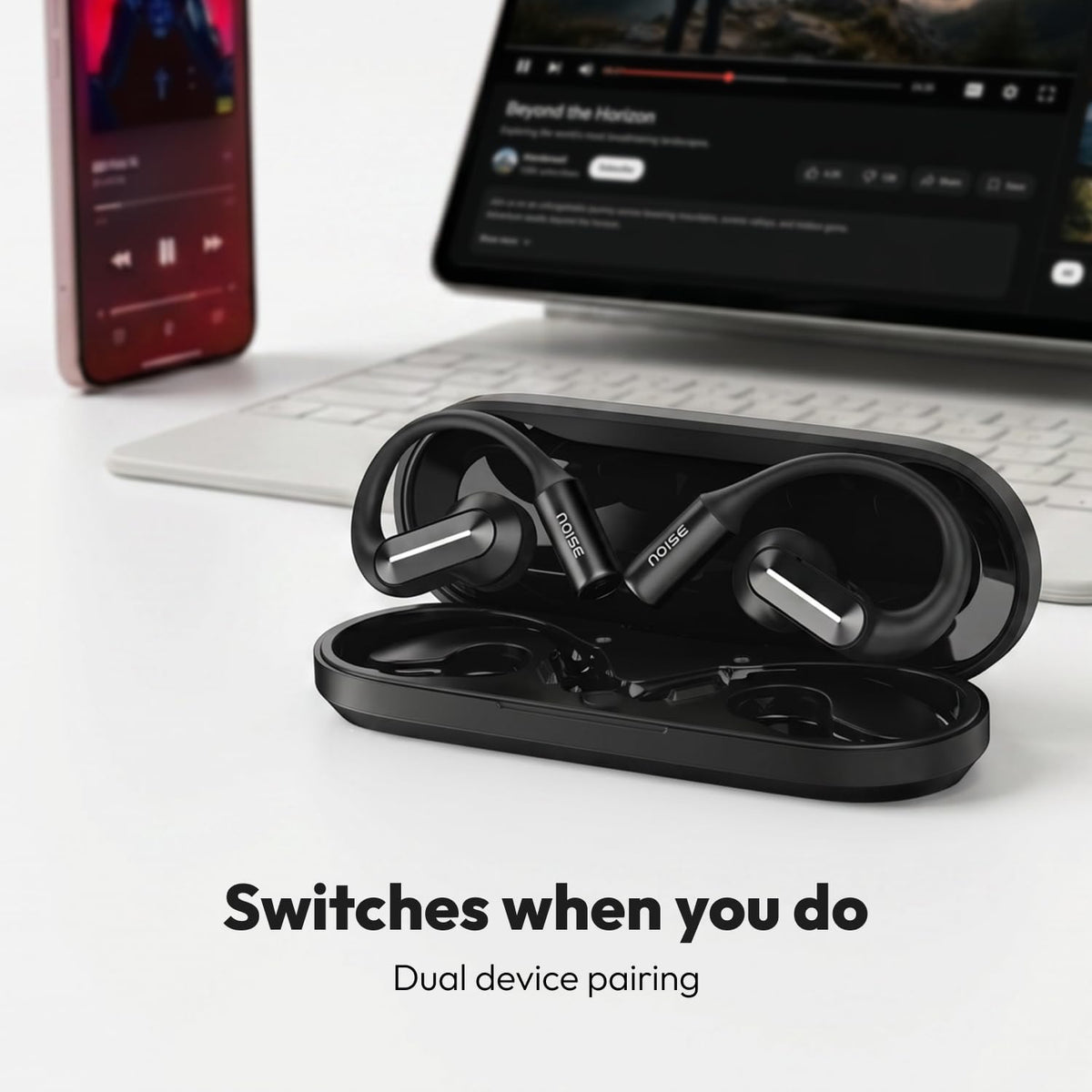 Noise Noise Alt Buds Open Wireless Open-Ear Earbuds (2026), Red Dot Award-Winning Design, Hi-Res LHDC Audio, AI-Powered, Quad Mic ENC, App Support, Up to 35H Playtime, Bluetooth v6.0 (Chosen Black) - image 12
