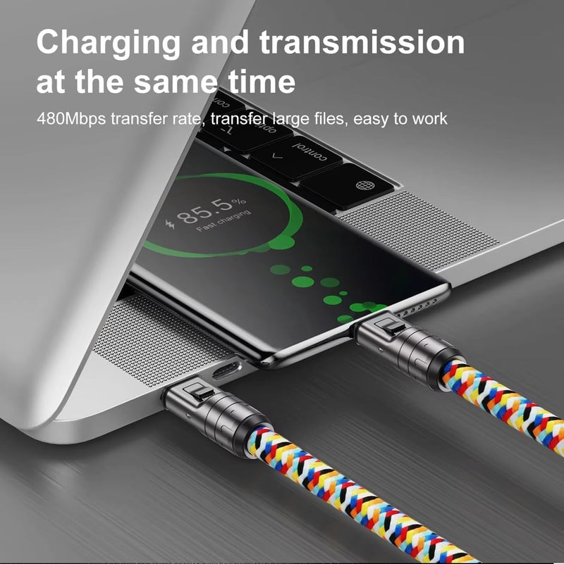 WISTAR 240W Type-C Phone Lanyard Charging Cable, Crossbody Hands-Free USB-C Fast Charging & 480Mbps Data Transfer for iPhone 15/16/17, Samsung S23-S26, Xiaomi, MacBook & All USB-C Devices - image 4