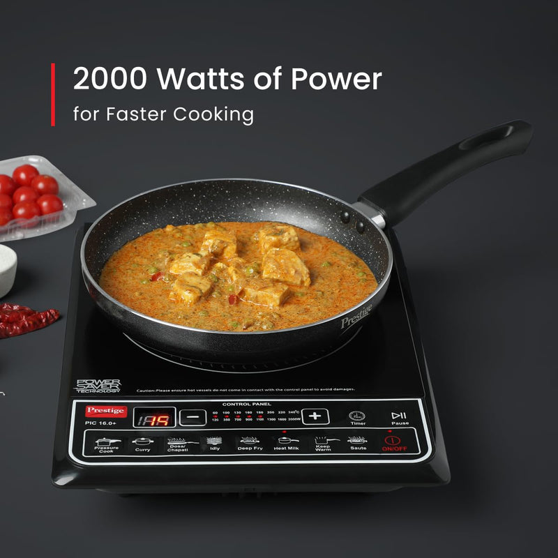 Prestige Prestige PIC 16.0 Plus 2000 Watts Induction Cooktop | 4KV Surge Protection | 8 Preset Indian Menu Option with Timer | Soft Touch Button | Easy to clean | Portable | Black |1Y Warranty | BIS - image 4