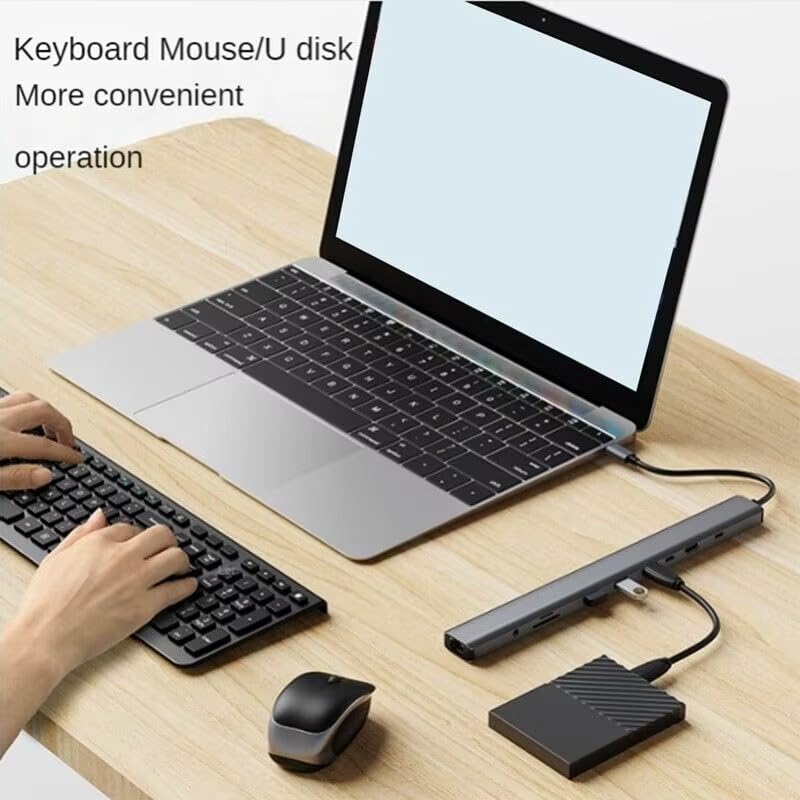 WISTAR WISTAR USB C Docking Station Mount USB C Adapter with 4K HDMI, 3 USB 3.0, USB Type C Power Supply, PD Charging, SD/TF Card Reader, Ethernet, 3.5 mm Audio Socket Compatible for MacBook Pro/Air - image 4