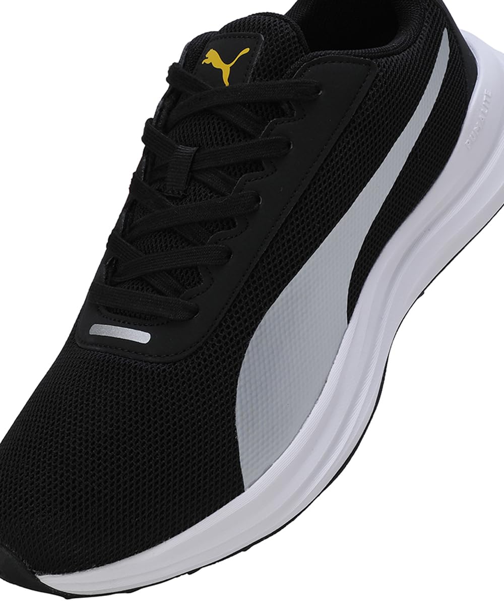 PUMA Puma Mens Fierce Runner Running Shoe 9 UK Black-Silver-Yellow Sizzle - image 7