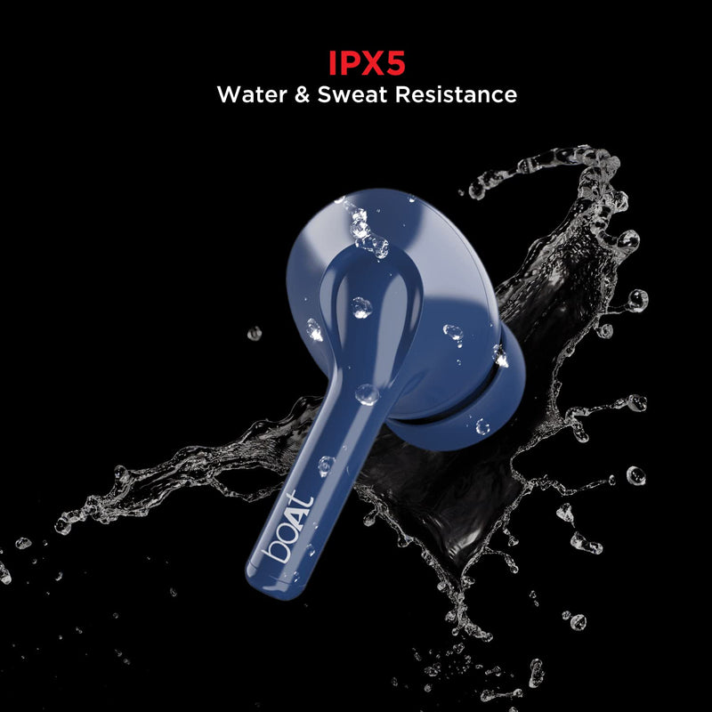 boAt Airdopes 161 TWS Earbuds with ASAP™ Charge, 17H Playtime, IWP™, Immersive Audio, IPX5, Touch Controls(Cool Sapphire)