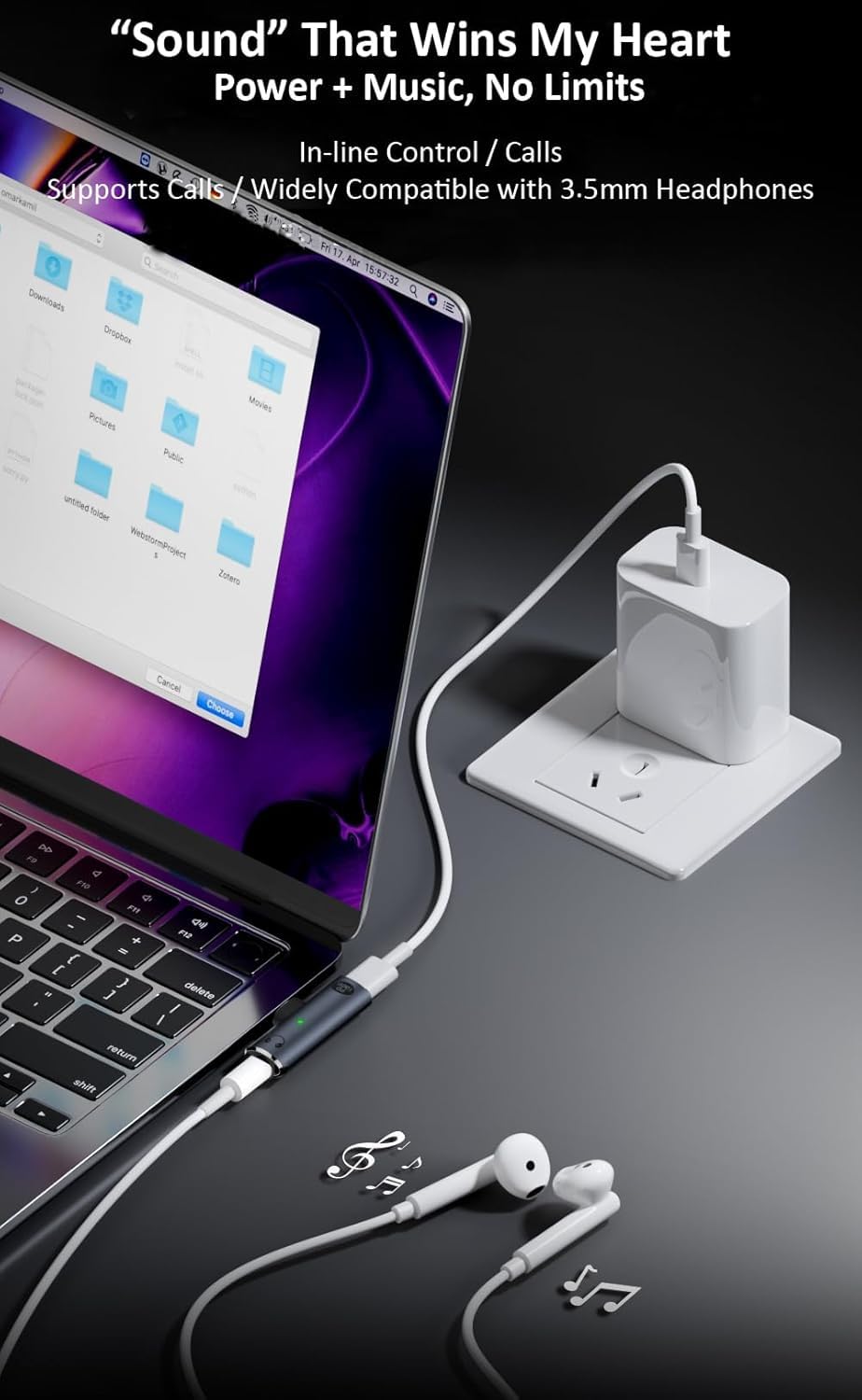 WISTAR WISTAR USB-C to 3.5mm Headphone & Charger Adapter – 2-in-1 Type-C Audio Dongle with Hi-Res DAC & Fast Charging – Compatible for iPhone 16/15, Galaxy S25/S24, Pixel, iPad - Grey - image 6