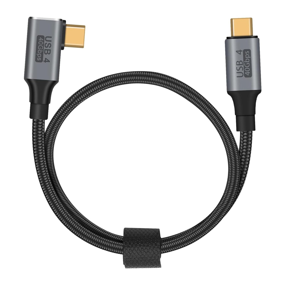 WISTAR WISTAR Right Angle USB 4 Cable for Thunderbolt 4 40Gbps Data Sync, 8K/5K@60Hz, 240W Fast Charging, 90 Degree USB C Thunderbolt Cable, Compatible for MacBook, iPhone 16, iPad, SSD, Dock - image 1