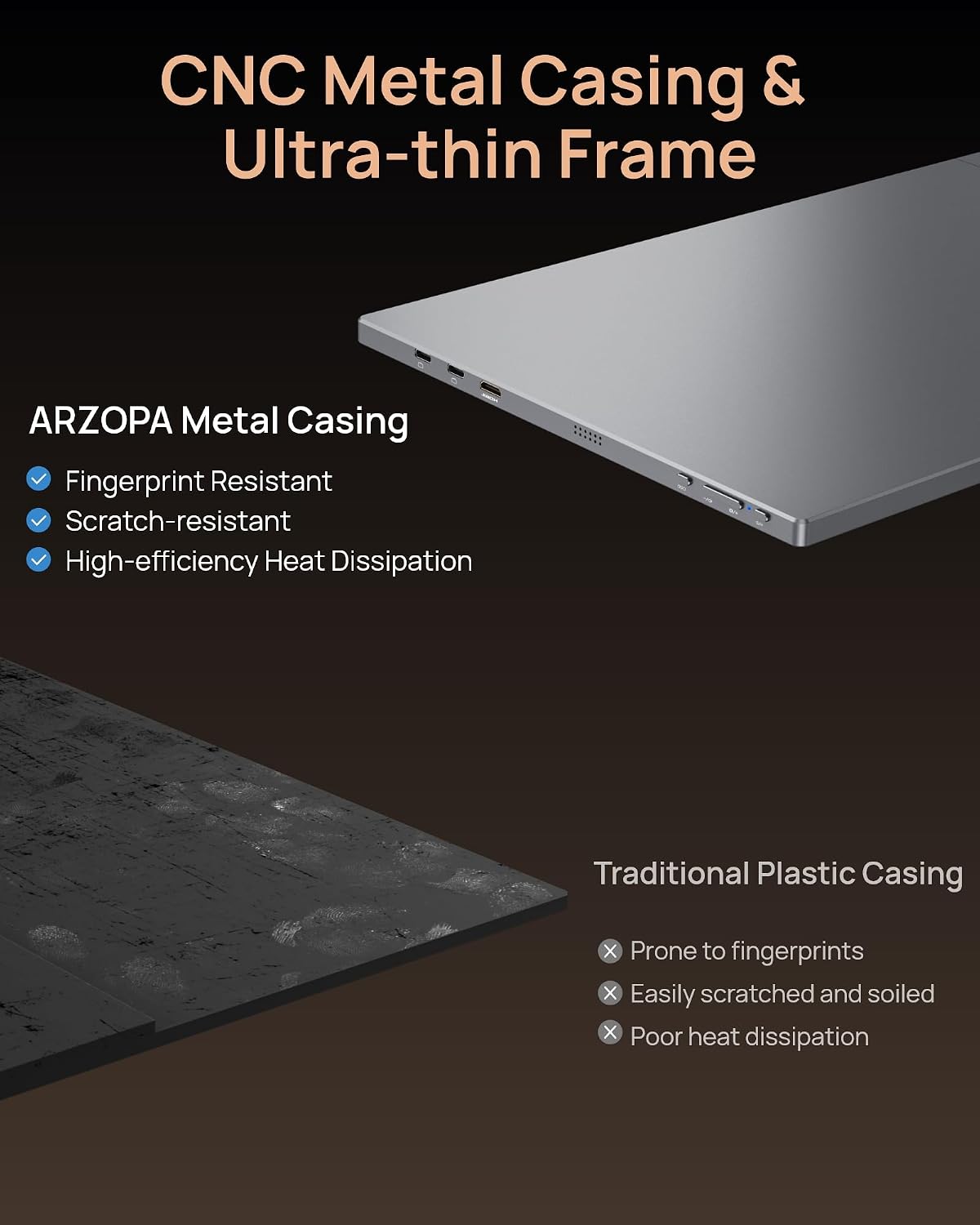 ARZOPA Z3FC 16.1" 180Hz 2.5K Portable Gaming Monitor with Stand, 106% sRGB, External Portable Monitor as Second Screen for Laptop, PC, PS5, Mac, Xbox