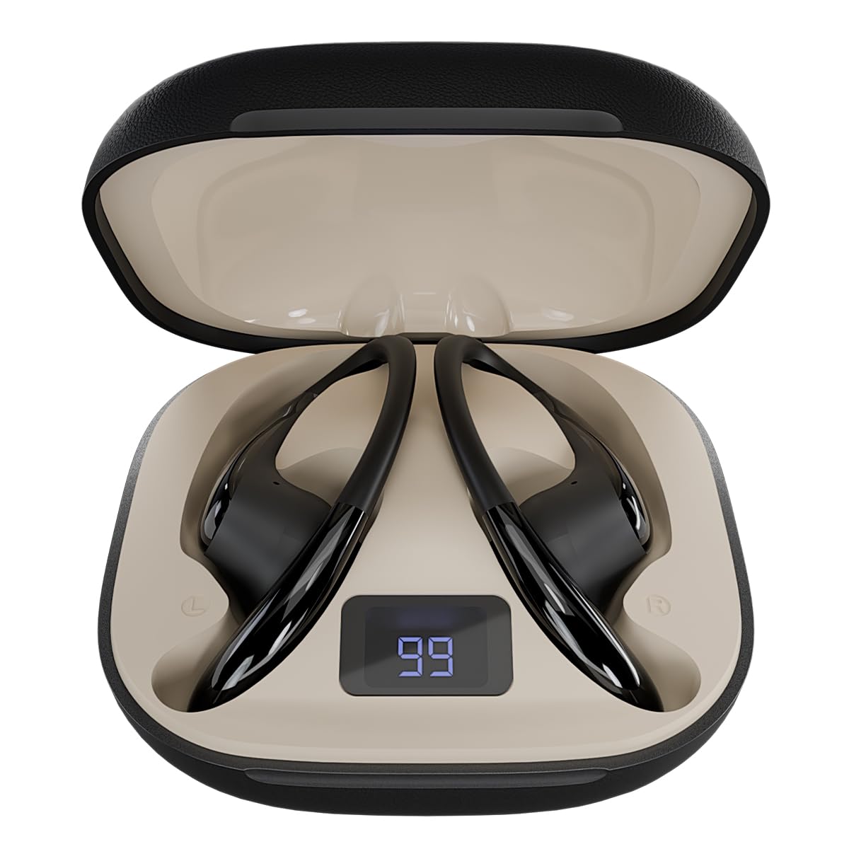 ACwO ACwO DwOTS Sense Pro Open-Ear Wireless Earbuds, Wide-Band up to ANC 42dB, Voice-First Mic System for Clear Calls, 45H Playtime, 12mm Drivers, Dual Connectivity, IPX5, Bluetooth v6.0 TWS (Black) - image 1