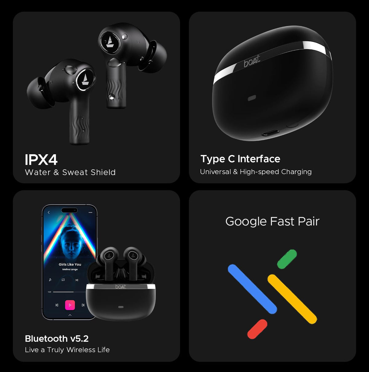 boAt boAt Nirvana Ion, 120HRS Battery, Crystal Bionic Sound w/Dual EQ Modes, 4Mics ENx, App Support, Low Latency, IPX4, v.5.2 Bluetooth Earbuds, TWS Ear Buds Wireless Earphones with mic (Charcoal Black) Charcoal Black 120 Hrs - image 8