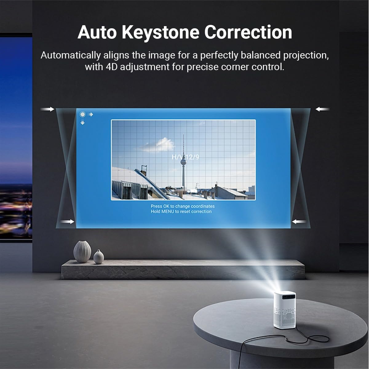 XElectron PocketBeam Android 13 Portable Smart Projector, 1080p Support, 6000 Lumens, 150 inch Screen, OTT Apps (Netflix, Prime, YouTube), Miracast, WiFi, BT, HDMI, Built-in Battery, 2hr Playtime